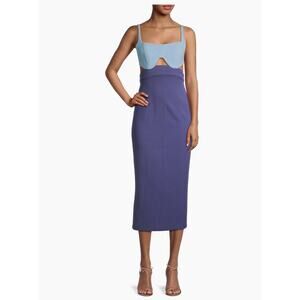 Misha blue Fernanda Two-Toned bodycon  Midi PArty Dress size L